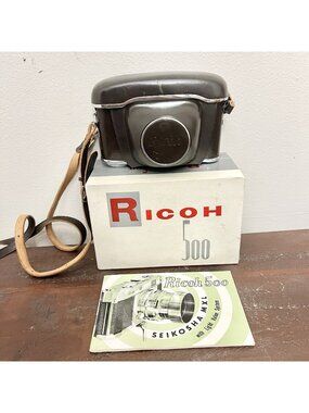 Ricoh 500 35mm Rangefinder Camera Seikosha MX-L w/ Box Case Manual Untested